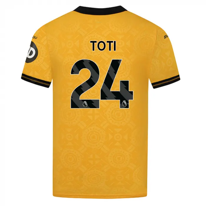 Wolverhampton Wanderers Shirt Store | 2025-26 Wolves Pro Home Shirt – Adult TOTI 24 Collection Wolverhampton Wanderers Official Gear